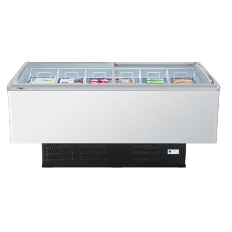 Haier海尔冷柜冷链 卧式冷柜579升大容量商超两用展示冰柜冷藏冷冻转换大岛柜商用弧面玻璃门SC/SD-828CXU9