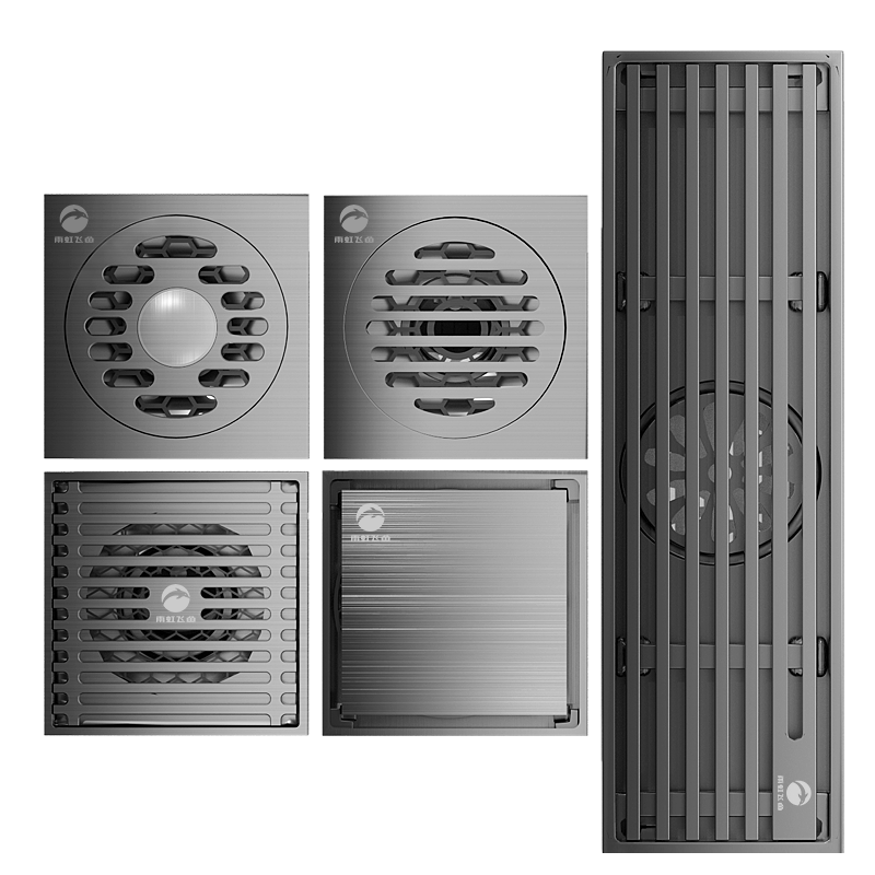 雨虹飞鱼地漏全铜枪灰防臭卫生间地漏通用洗衣机下水道防臭神器