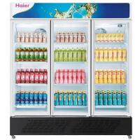 Haier/海尔(商流)立式三门商用展示柜侧开门冷藏保鲜冰柜玻璃门饮料柜麻辣烫展示柜 企业价商用冷柜 SC-1050HS