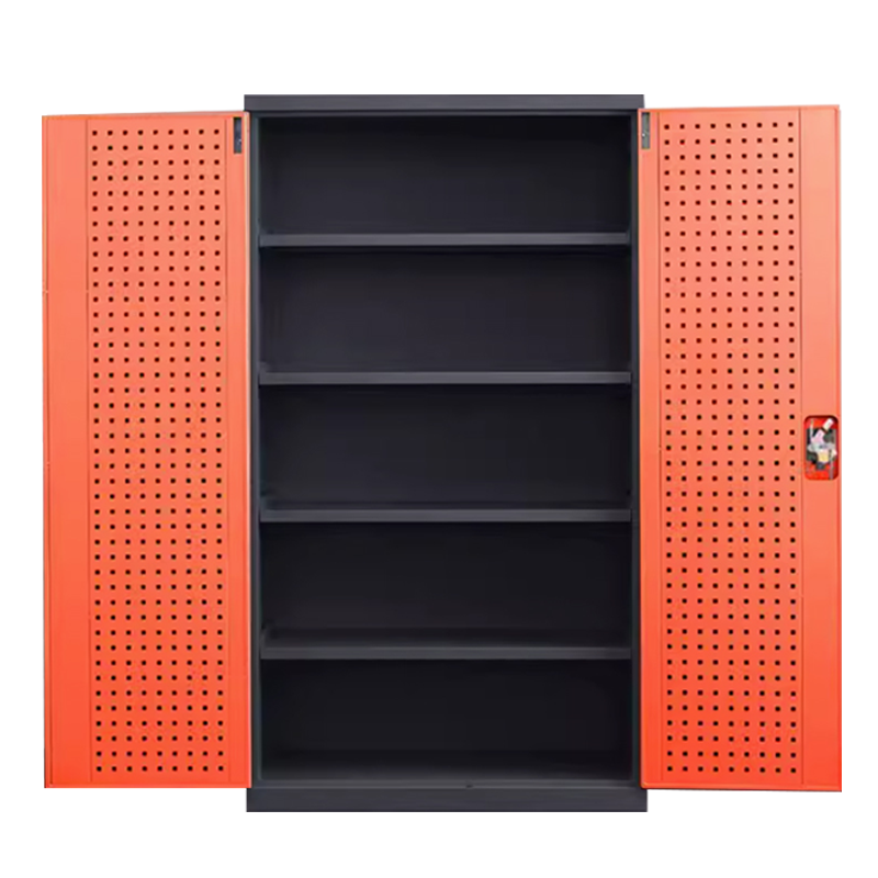 DXBG重型工具柜车间用加厚物件工具储物柜工厂铁皮柜汽修厂零件收纳柜橘色五层带挂板