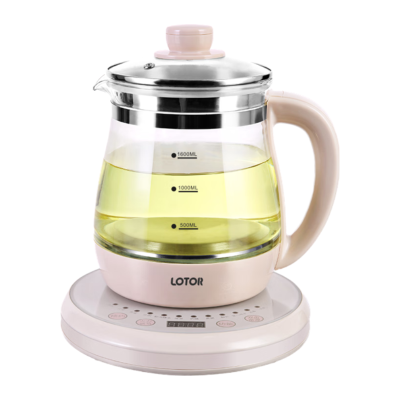 LOTOR浣熊烧水壶家用多功能热水壶大容量煮茶器智能恒温电水壶全自动养生壶 粉色标准款 1.6L