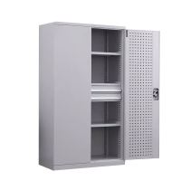DXBG重型工具柜车间用加厚物件工具储物柜工厂铁皮柜汽修厂零件收纳柜白色四层二抽带挂板
