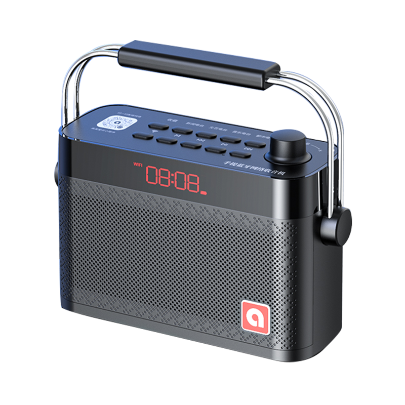 Tbrklm新款便携式无线网络收音机蓝牙音箱全波段广播插卡音响支付宝微信收款网红广场舞音响 科技黑(S100)