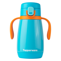 特百惠(Tupperware)贝乐保温杯儿童水杯 一键开盖萌趣可爱带手柄长背带可斜挎