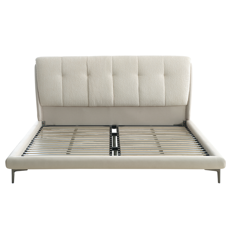 全友家居布艺床简约现代软包床屏卧室家具小户型双人大床