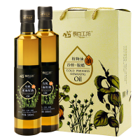 食怀君所欲纯亚麻籽油补充α-亚麻酸进口原料油烟礼盒装550mL*2