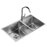 九牧旗舰店卫浴官方水槽厨房手工大单槽304不锈钢洗菜盆水池水盆洗碗盆枪灰色抗刮窄边洗碗槽06250 [小户型]