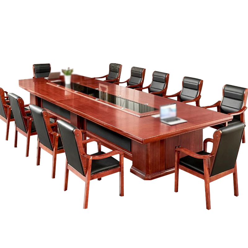 DXBG会议桌长桌简约现代工作台会议室长条桌办公桌椅组合3.5*1.4(米)带12椅