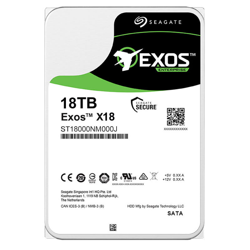 希捷(Seagate) 银河企业级硬盘 18TB 7200转 SATA接口 CMR垂直技术 监控录像机台式机NAS服务器硬盘 机械硬盘 ST18000NM000J