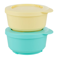 特百惠(Tupperware)甜品盒200mlx2 密封储藏盒便携收纳盒冷藏保鲜盒迷你圆碗零食盒