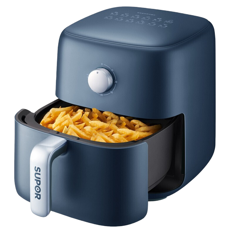 苏泊尔(SUPOR)空气炸锅家用4.2L/升大容量多功能无油烟电炸锅煎炸锅薯条机无油低脂KJ42D811莫兰迪蓝色