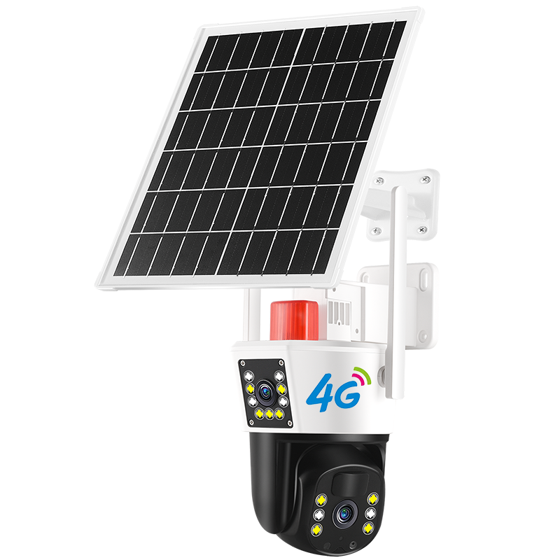 送监控录像卡 双镜头无需插电太阳能监控器360度无死角人形追踪4G流量卡手机远程家用室外防雨防雷高清夜视语音对讲摄像头