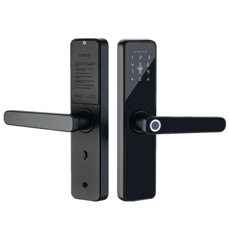 室内木门指纹锁房间门指纹锁室内密码智能锁办公室门卧室门锁出租房刷卡锁 标配款单舌 黑色