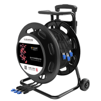 博扬 单模六芯室外光缆 铠装防水TPU LC-LC+250米+手提式放缆车带滑轮 BY-6SYC-LC250M