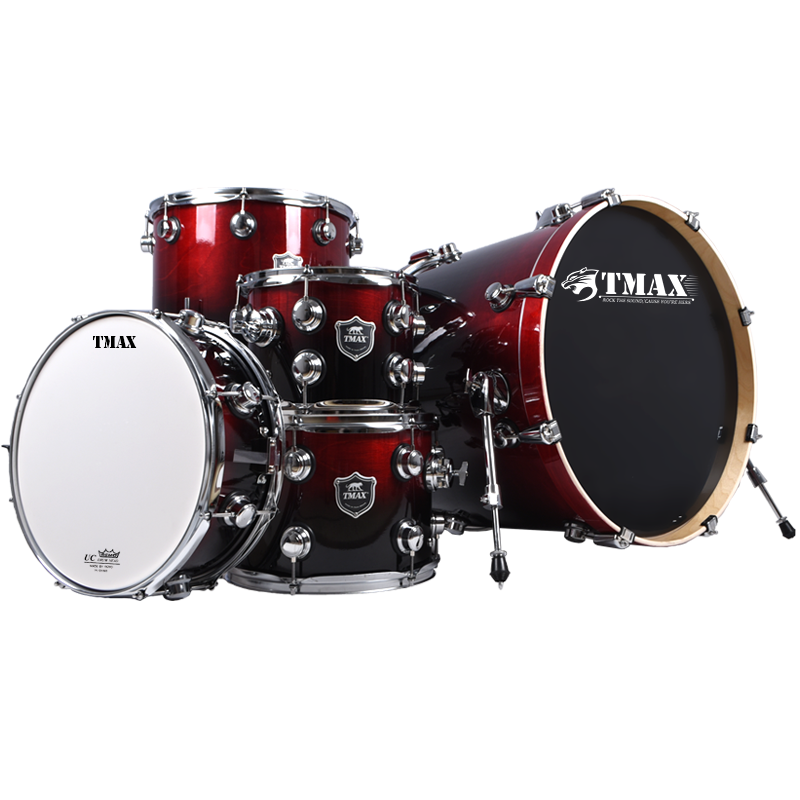 TMAX雷鸣系列架子鼓5鼓4镲架5镲片全椴木多色可选儿童初学者入门成人酒吧专业演奏乐器男孩爵士鼓