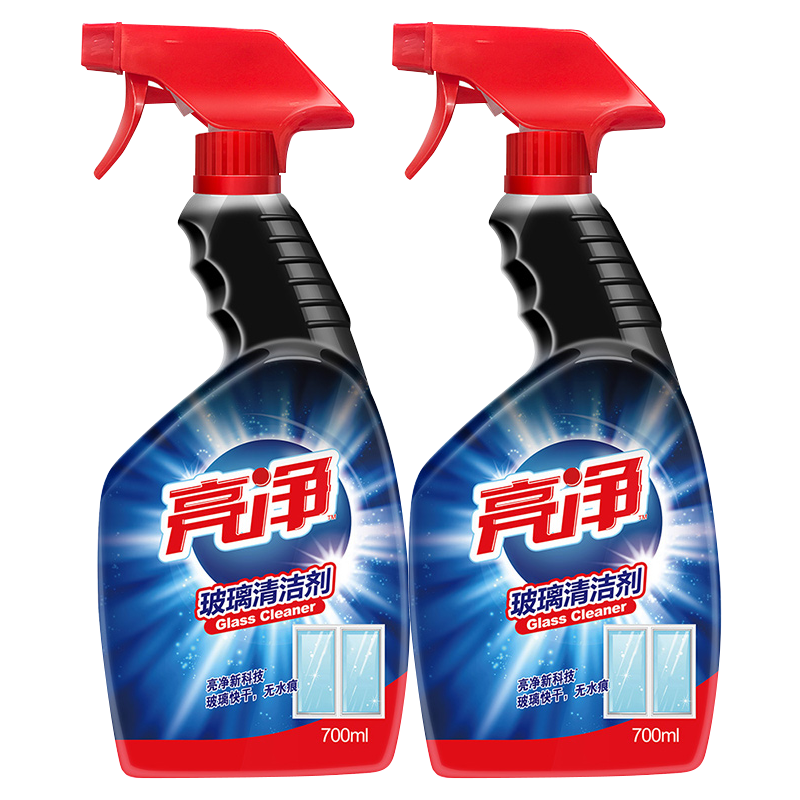 亮净玻璃清洁剂700mlx2瓶 擦窗户客厅家居清洁洁净光亮快干无痕