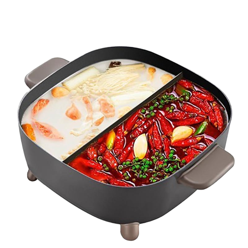 苏泊尔电火锅(SUPOR) H2828FK614Y 家用多功能电热锅多用途电煮锅5L不粘鸳鸯火锅锅