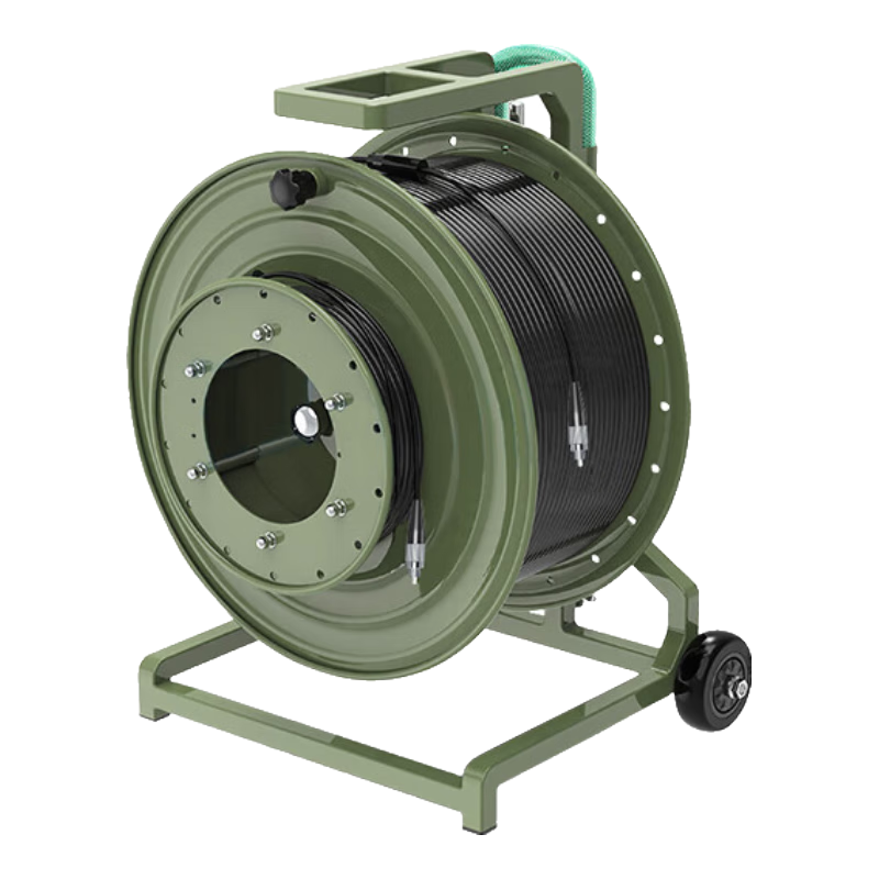 博扬 扩束型光缆 单模双芯 500米TPU铠装防水野外光纤 两端TBE783透镜航空头+放缆车BY-2S-KS-500M