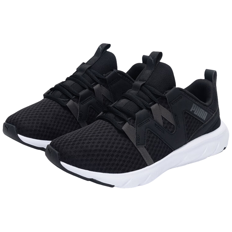 彪马PUMA秋季男女同款低帮运动休闲黑色网面透气跑步鞋 379271-05