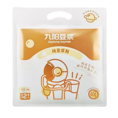 九阳纯豆浆粉独立包装20g*12条高蛋白质营养早餐即饮无蔗糖健康冲饮