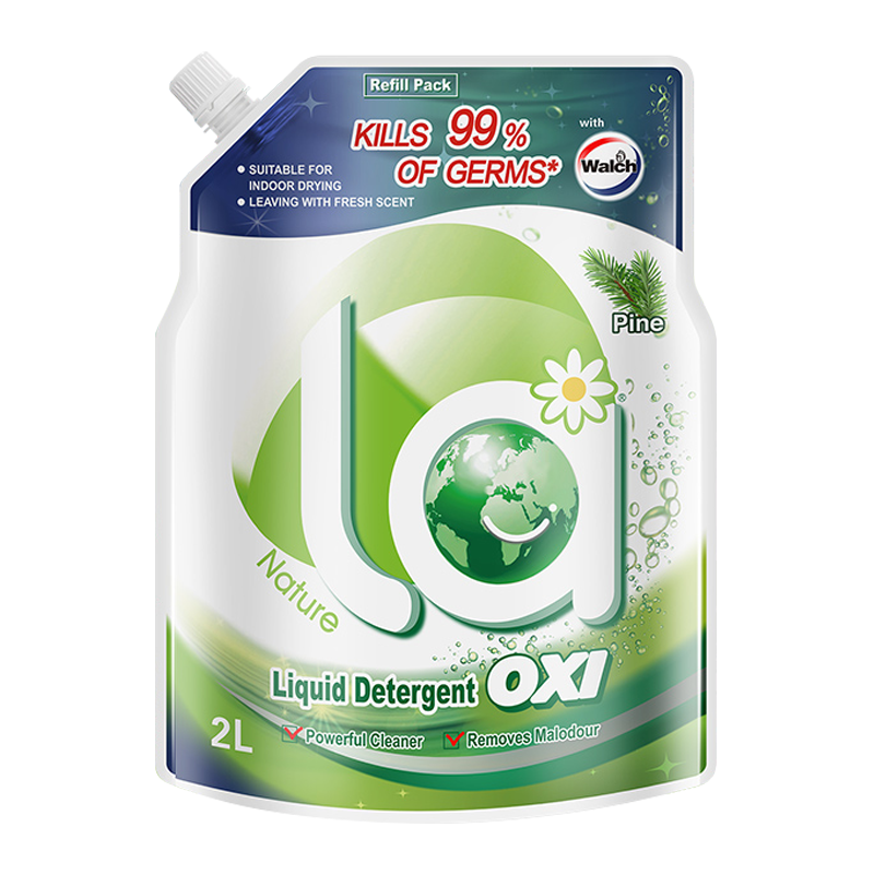 威露士抗菌有氧洗衣液松木袋装2L深层渗透洁净杀菌除螨99%