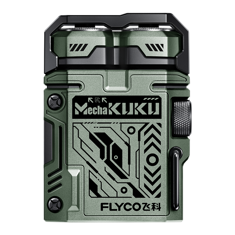 [七夕限定礼袋] 飞科机甲酷酷电动剃须刀小巧便携迷你刮胡须刀生日七夕情人节日送男士礼物送男友送老公送父亲F001-炫酷绿