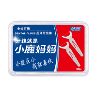 小鹿妈妈(FAWN MUM)牙线棒全齿后牙牙线槽牙清洁30支/盒*6 共180支