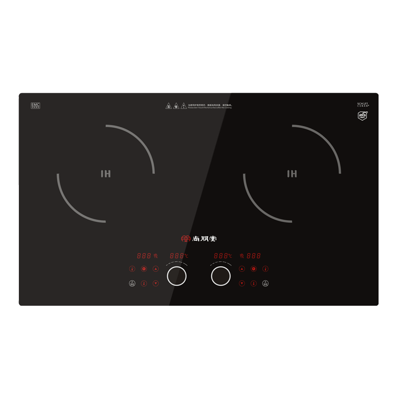 旗舰上新尚朋堂DB7家用嵌入式节能二级能效半期连续加热磁旋控电磁灶德国进口板嵌入式电磁炉双灶 双头电磁炉电磁灶