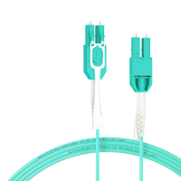 博扬拉杆式万兆多模光纤跳线lc-lc40米 OM3-300一管双芯尾纤Φ2.0 阻燃低烟无卤BY-UW40552M