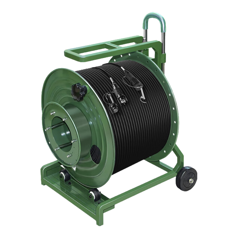 博扬 单模八芯室外TPU光缆 铠装防水基站通信野外拉练抢修 1000米+放缆车+FC-FC头BY-8S-FC1000M