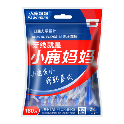 小鹿妈妈(FAWNMUM)牙线经典力学单支包装 180支/袋