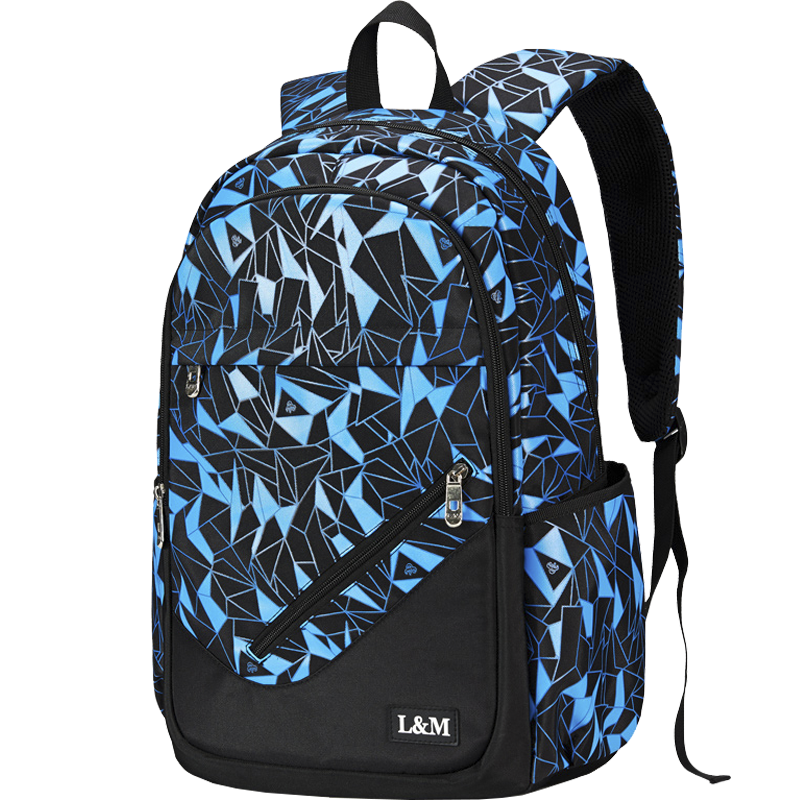 L&M 初中生书包 新款背包书包男小学生中学生书包高中生大学生女韩版潮流休闲背包男韩版潮流