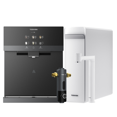 东芝(TOSHIBA)1000G直饮机净水器白玉双管杀菌6年RO反渗透TQ40-01+TSC1000+TG-12净水套装