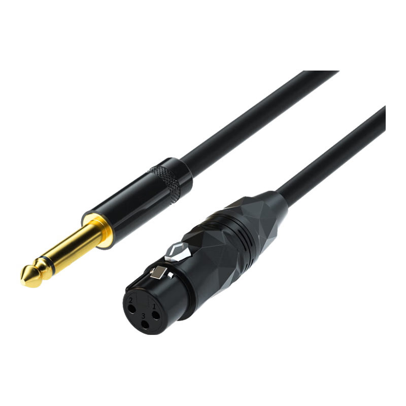 博扬 6.35转卡侬母音频线 大二芯6.5转卡侬母话筒连接线 麦克风调音台功放线3米 BY-6.35/XLR-JK-3M