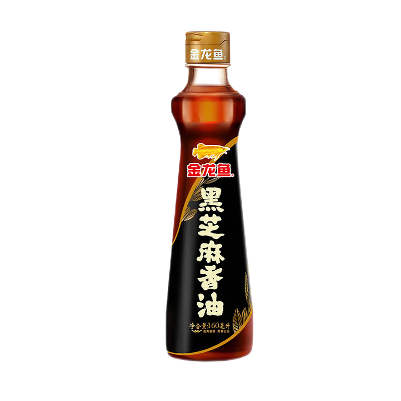 金龙鱼黑芝麻香油160ml 玻璃瓶 纯芝麻油