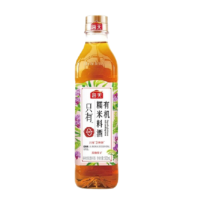 海天 有机糯米料酒500mL/瓶 (PET方瓶)