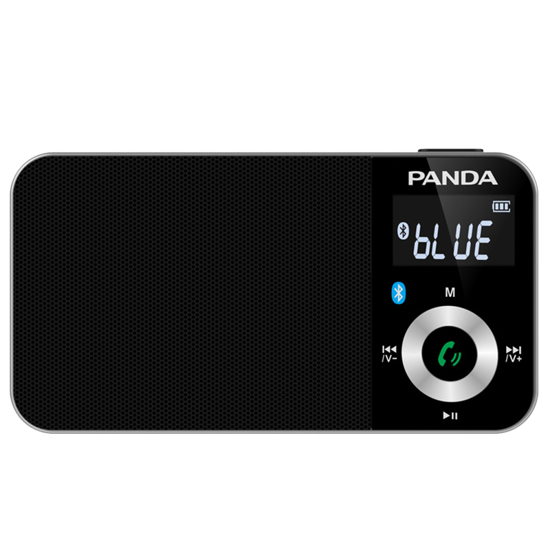 熊猫(PANDA)6210蓝牙插卡收音机便携迷你袖珍老年人半导体广播FM立体声收音机黑色TF卡8G内存卡