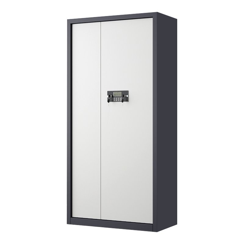 DXBG指纹电子保密柜钢制密码文件柜档案柜矮柜保密资料柜办公柜通门灰白色:电子密码锁