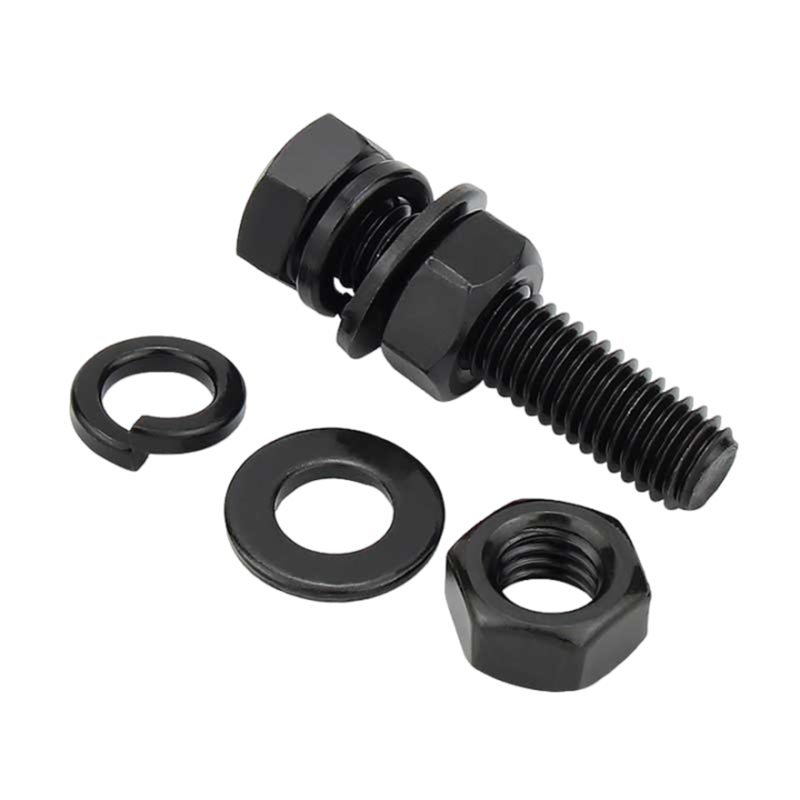 美瑞欧 螺丝 8.8级 含1母1平1弹 黑色外六角螺丝组合套装 M20*70 10套/组(单位:组)