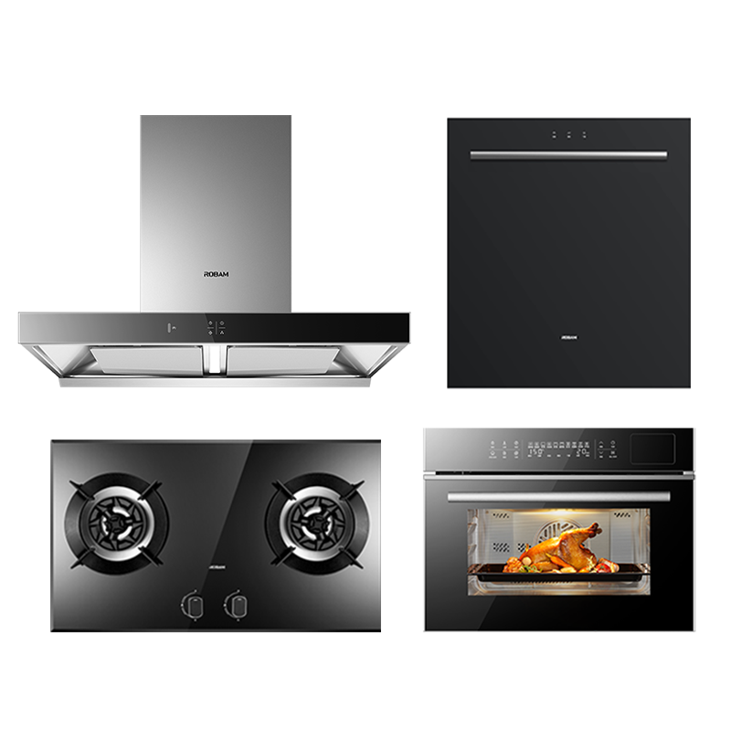 老板(ROBAM)厨电套装油烟机灶具蒸烤炸一体机洗碗机套餐 60X2S+57B0X+CQ976X+WB795X