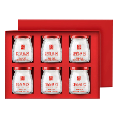 [七夕礼物]东阿阿胶 即食燕窝 妈妈生日礼物[1.5g投料量]70g*6瓶礼盒装 送女友送老婆送长辈 好滋补认证