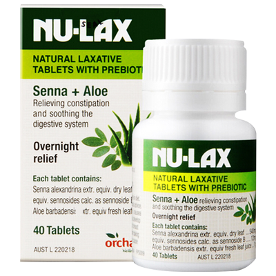 NuLax芦荟乐康片40粒/瓶装 澳洲进口 膳食纤维/果蔬纤维 排宿便滋润肠胃 香港/保税随机发