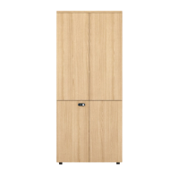 易企采 40*80*200CM 两门文件柜 资料储物档案柜木质带锁落地式保密柜办公室书柜