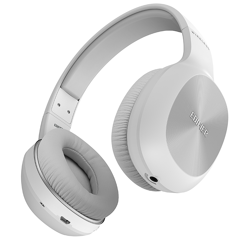 EDIFIER/漫步者W800BT PLUS蓝牙耳机头戴式无线有线降噪耳麦电脑游戏耳罩 珍珠白