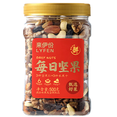 来伊份 罐装每日坚果500g 混合干果腰果核桃葡萄干即食零食 送礼