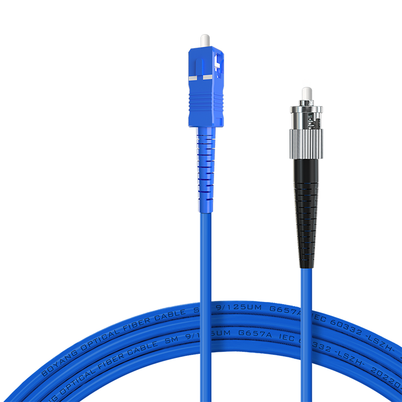 博扬 BY-K20211S 电信级铠装光纤跳线st-sc 20米 单模单芯 抗拉压防鼠咬低烟无卤环保网线光纤线