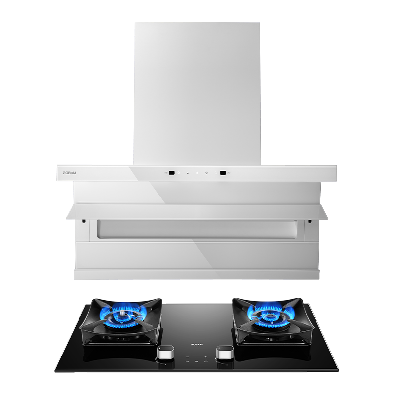 老板(Robam)白色油烟机 26m³顶侧双吸防干烧灶 烟灶套餐27A16-D1P+51B0A天然气 旧一级能效