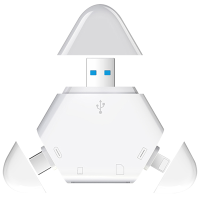 手机相机三合一读卡器SD/TF卡iphone适用苹果15电脑ipad平板typec通用佳能相机转换器内存usb高速多功能