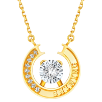 周大福RINGISM SHINING闪耀18K黄金镶钻石项链吊坠 U189551 七夕礼物