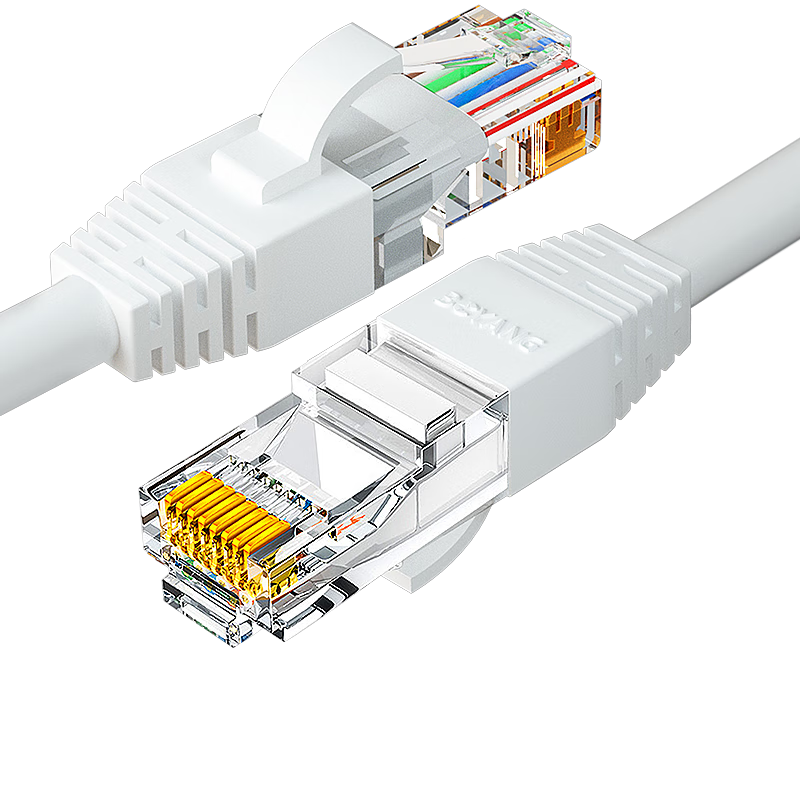 博扬 六类网络跳线 非屏蔽千兆成品网线 CAT6类(24AWG)无氧铜双绞线 2米 白 POE供电BY-602WH